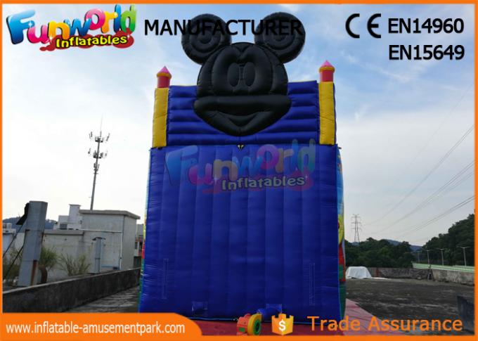 Casa inflável comercial do salto do Pvc Mickey Mouse com a corrediça fácil levar