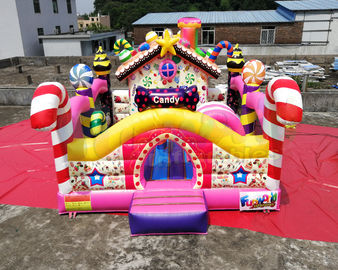 Colorful Candy Moonwalk Bounce House Slide Inflatable Kids Playground