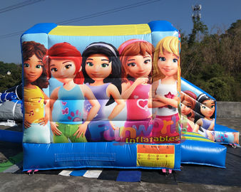 Lego Inflável Castelo Salto Com Slide Para Meninas Impressão de Seda